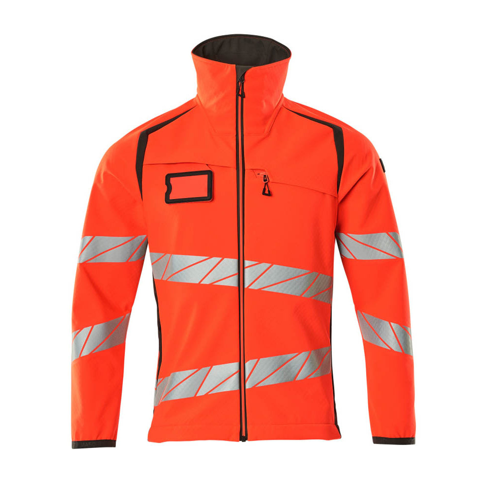 Hi Vis Red-Dark Anthracite - Front - Mascot Mens Accelerate Safe Hi-Vis Soft Shell Jacket