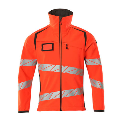Hi Vis Red-Dark Anthracite - Front - Mascot Mens Accelerate Safe Hi-Vis Soft Shell Jacket