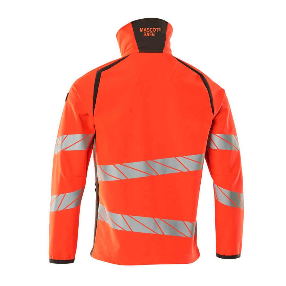 Hi Vis Red-Dark Anthracite - Back - Mascot Mens Accelerate Safe Hi-Vis Soft Shell Jacket