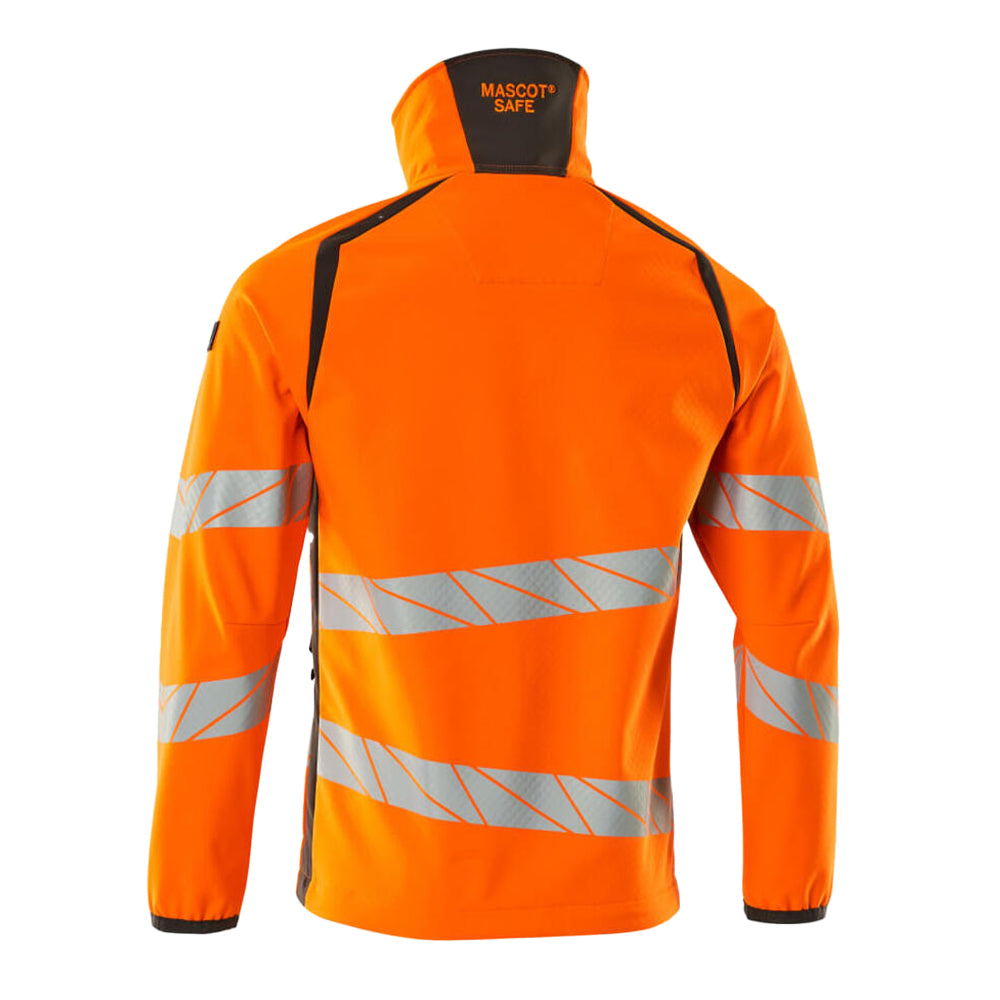 Hi Vis Orange-Dark Anthracite - Back - Mascot Mens Accelerate Safe Hi-Vis Soft Shell Jacket