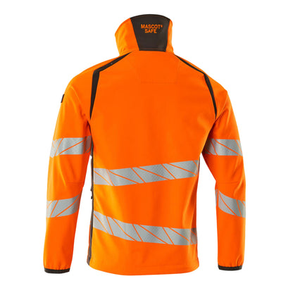 Hi Vis Orange-Dark Anthracite - Back - Mascot Mens Accelerate Safe Hi-Vis Soft Shell Jacket