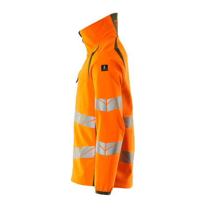 Hi Vis Orange-Moss Green - Side - Mascot Mens Accelerate Safe Hi-Vis Soft Shell Jacket