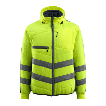 Hi Vis Yellow-Dark Navy - Front - Mascot Mens Safe Supreme Dartford Hi-Vis Jacket