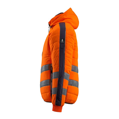 Hi Vis Orange-Dark Navy - Back - Mascot Mens Safe Supreme Dartford Hi-Vis Jacket