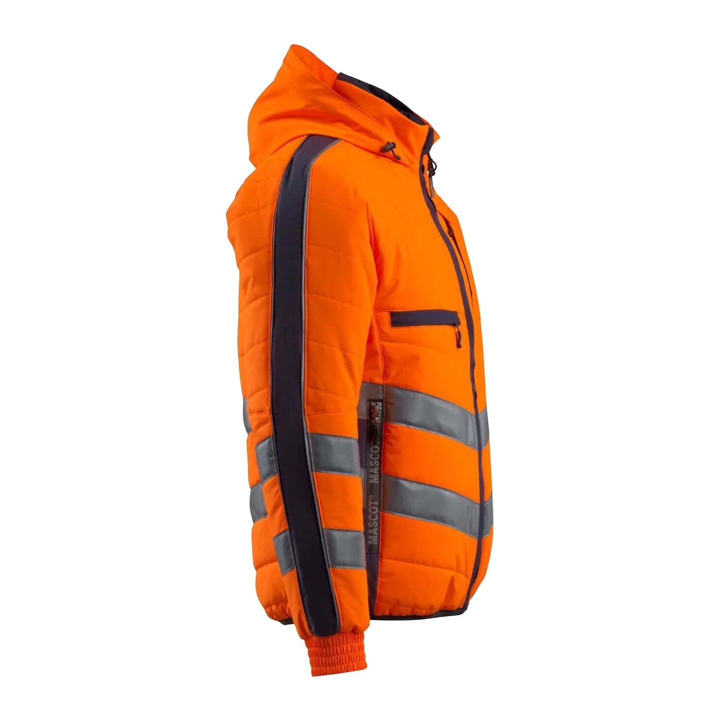 Hi Vis Orange-Dark Navy - Side - Mascot Mens Safe Supreme Dartford Hi-Vis Jacket