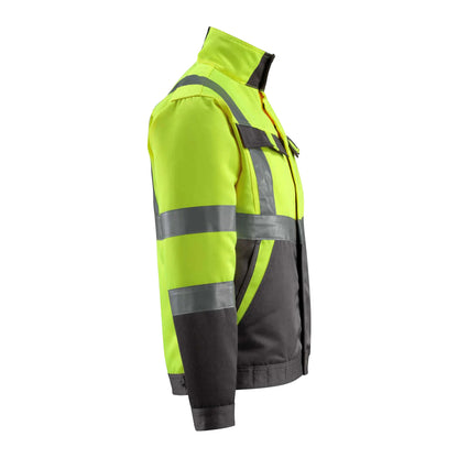 Hi Vis Yellow-Dark Anthracite - Side - Mascot Mens Safe Light Forster Hi-Vis Jacket