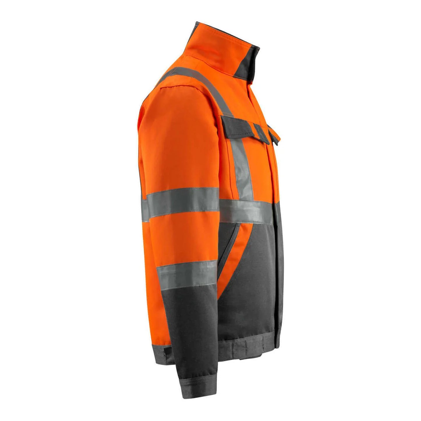 Hi Vis Orange-Dark Anthracite - Side - Mascot Mens Safe Light Forster Hi-Vis Jacket