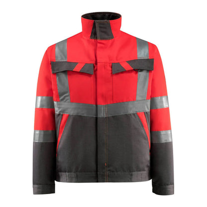Hi Vis Red-Dark Anthracite - Front - Mascot Mens Safe Light Forster Hi-Vis Jacket