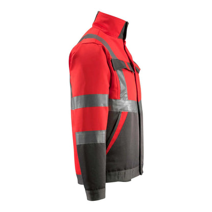 Hi Vis Red-Dark Anthracite - Side - Mascot Mens Safe Light Forster Hi-Vis Jacket
