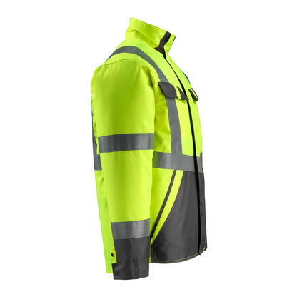 Hi Vis Yellow-Dark Anthracite - Side - Mascot Mens Safe Light Penrith Hi-Vis Jacket