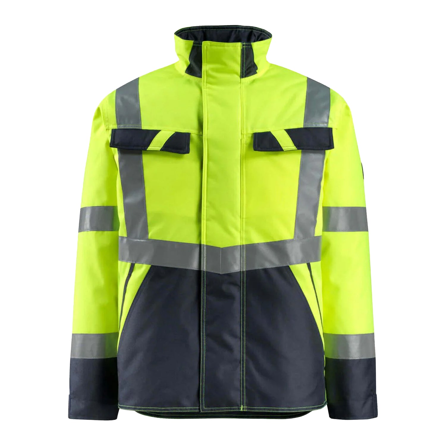 Hi Vis Yellow-Dark Navy - Front - Mascot Mens Safe Light Penrith Hi-Vis Jacket
