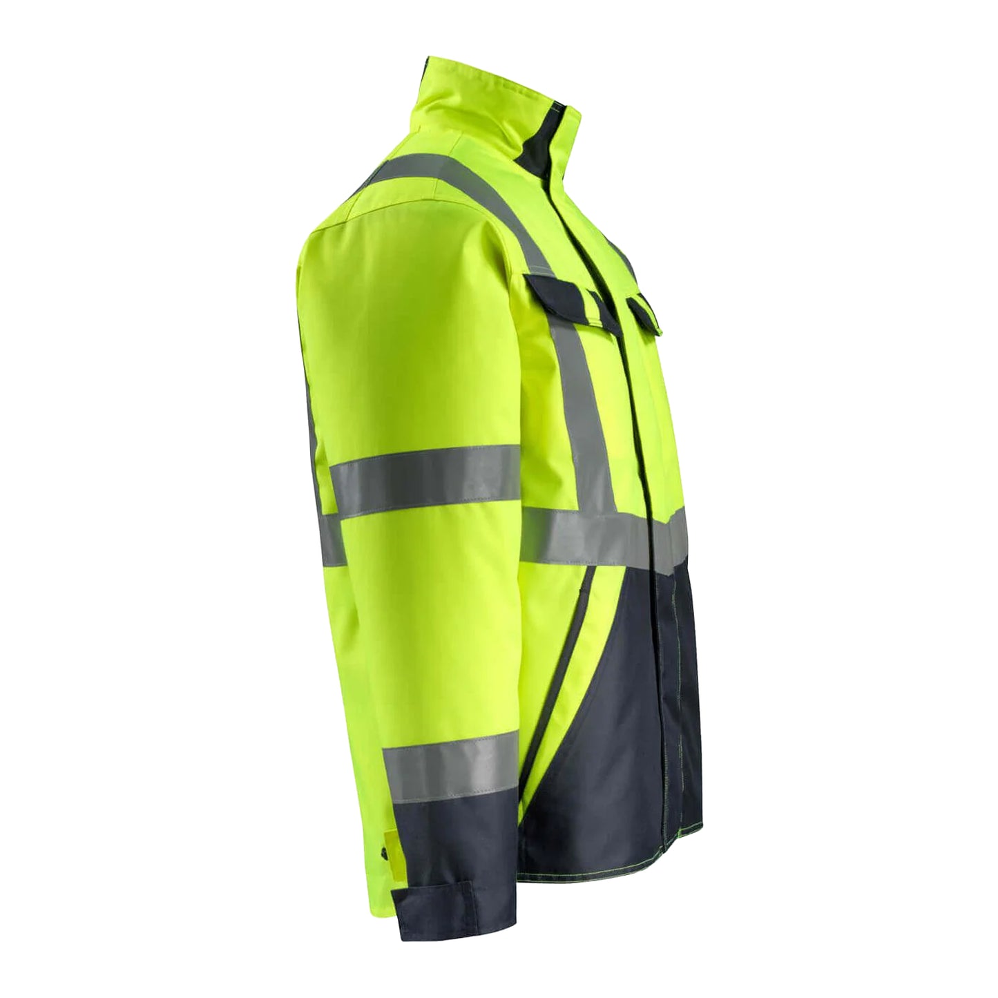 Hi Vis Yellow-Dark Navy - Side - Mascot Mens Safe Light Penrith Hi-Vis Jacket