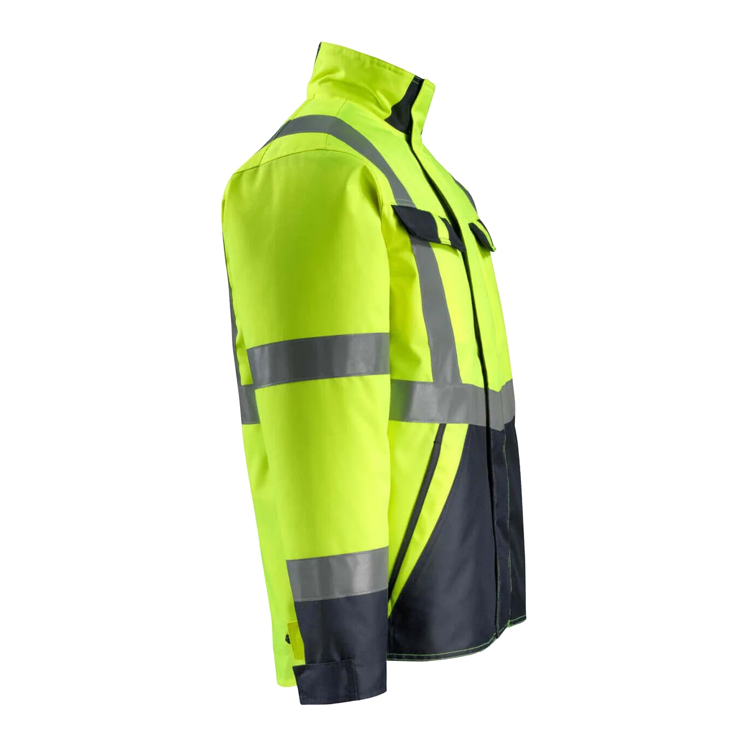 Hi Vis Yellow-Dark Navy - Side - Mascot Mens Safe Light Penrith Hi-Vis Jacket