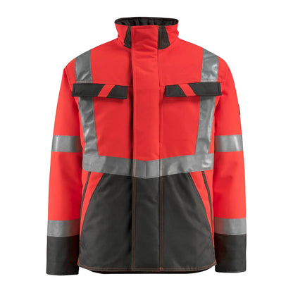 Hi Vis Red-Dark Anthracite - Front - Mascot Mens Safe Light Penrith Hi-Vis Jacket