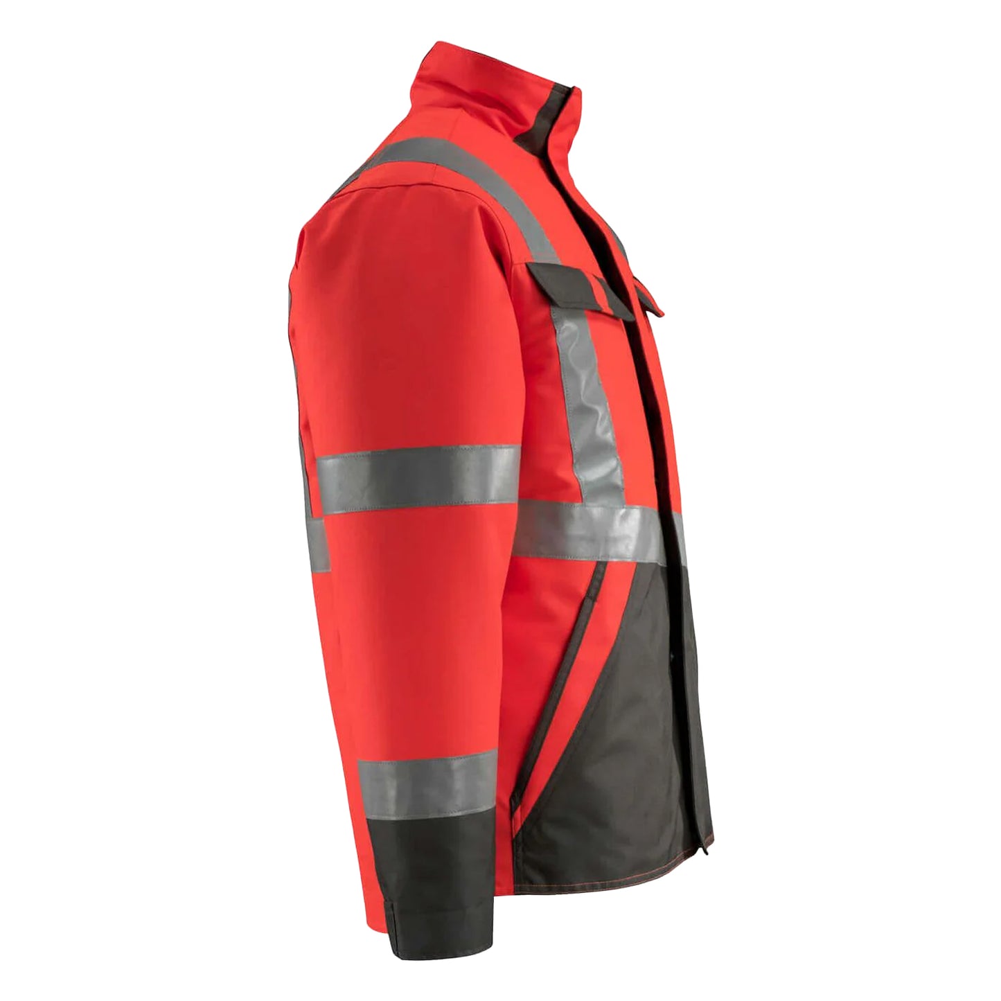 Hi Vis Red-Dark Anthracite - Side - Mascot Mens Safe Light Penrith Hi-Vis Jacket