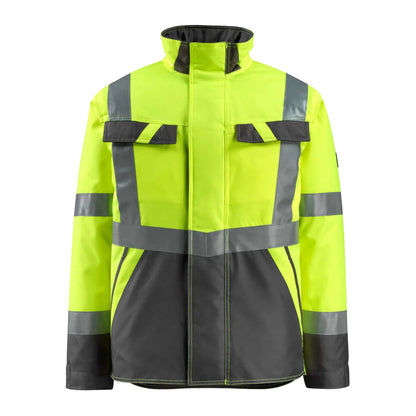 Hi Vis Yellow-Dark Anthracite - Front - Mascot Mens Safe Light Penrith Hi-Vis Jacket