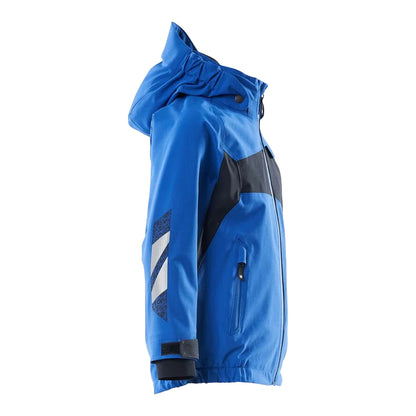 Azure Blue-Dark Navy - Side - Mascot Childrens-Kids Accelerate Shell Jacket