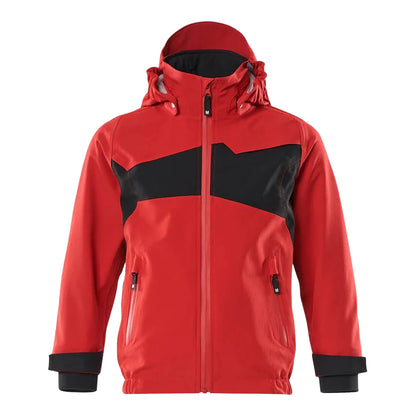 Traffic Red-Black - Front - Mascot Childrens-Kids Accelerate Shell Jacket