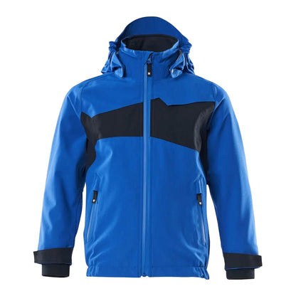 Azure Blue-Dark Navy - Front - Mascot Childrens-Kids Accelerate Shell Jacket