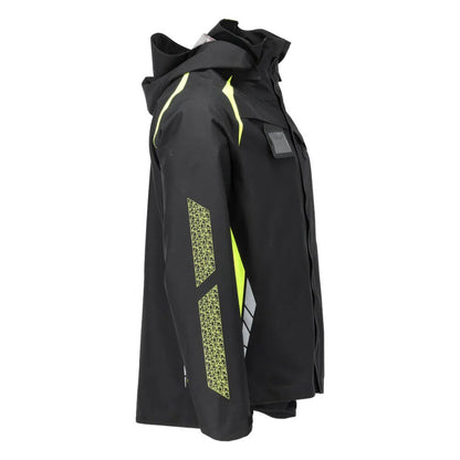 Black-Hi Vis Yellow - Back - Mascot Mens Accelerate Safe Shell Jacket