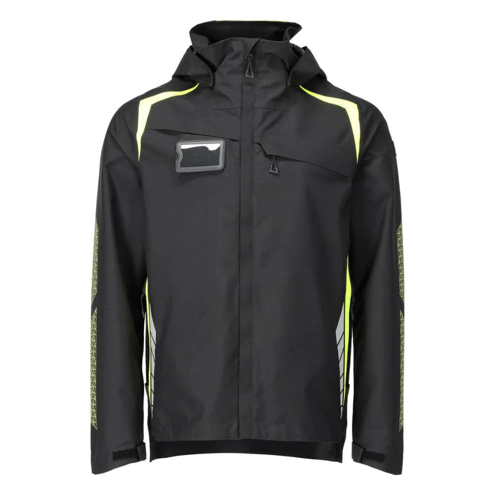 Black-Hi Vis Yellow - Front - Mascot Mens Accelerate Safe Shell Jacket