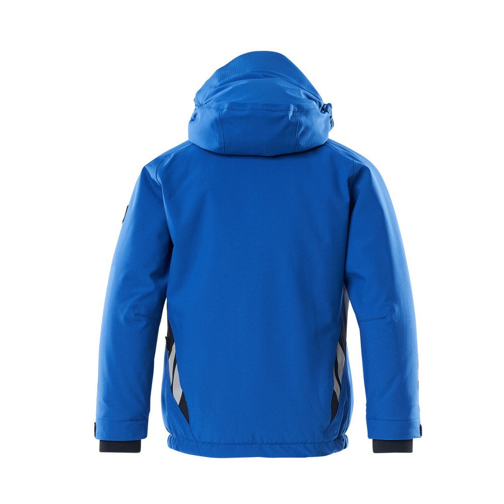 Azure Blue-Dark Navy - Back - Mascot Childrens-Kids Accelerate Winter Waterproof Jacket