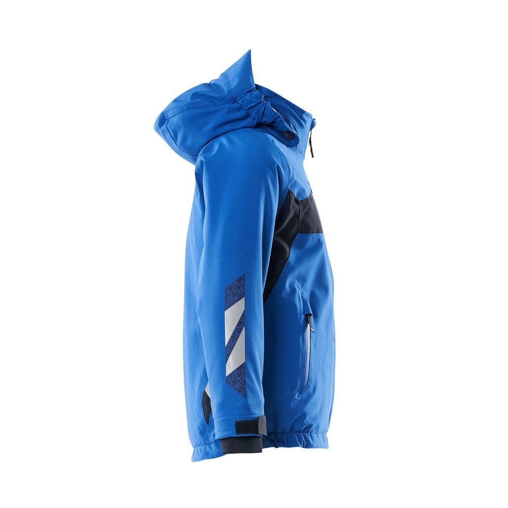 Azure Blue-Dark Navy - Side - Mascot Childrens-Kids Accelerate Winter Waterproof Jacket