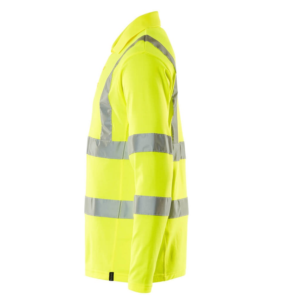 Yellow - Lifestyle - Mascot Mens Safe Classic Hi-Vis Long-Sleeved Polo Shirt