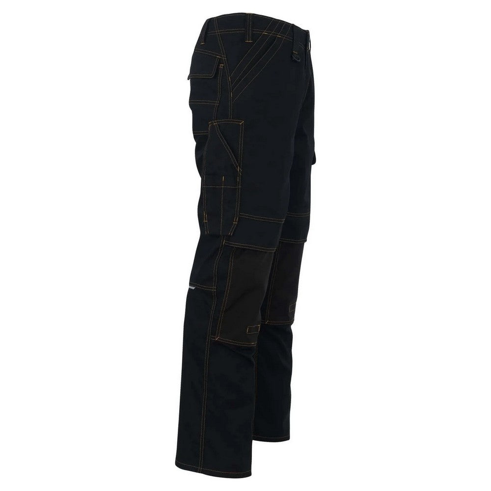 Black - Back - Mascot Mens Young Knee Pad Pockets Work Trousers