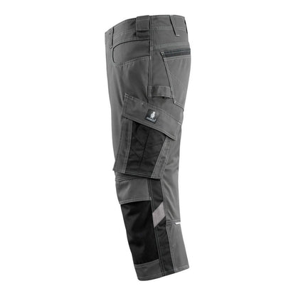 Dark Anthracite-Black - Side - Mascot Mens Unique Knee Pad Pockets Work Trousers