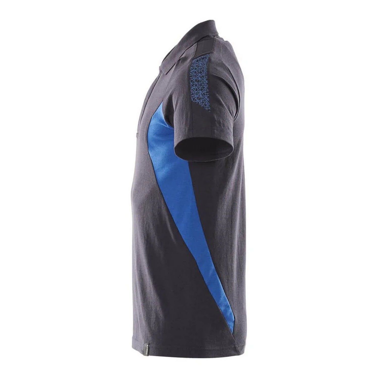 Dark Navy-Azure Blue - Side - Mascot Mens Accelerate Polo Shirt