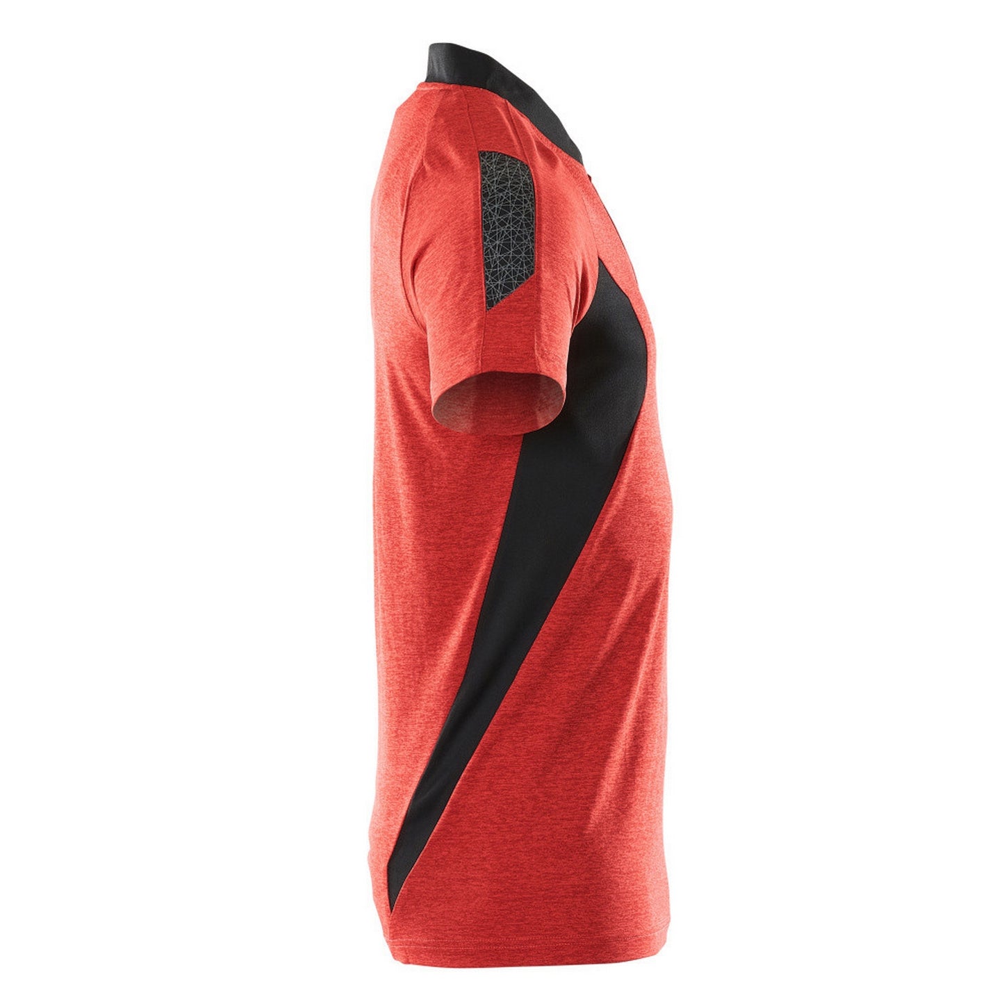 Traffic Red-Black - Side - Mascot Mens Accelerate Polo Shirt