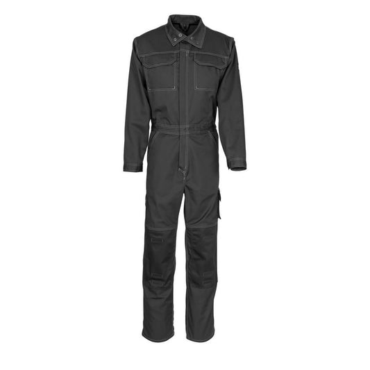 Black - Front - Mascot Mens Akron Knee Pad Pockets Boiler Suit
