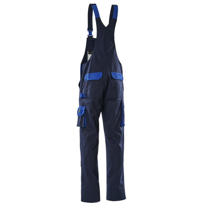 Navy-Royal Blue - Back - Mascot Mens Monza Knee Pad Pockets Bib And Brace Overall