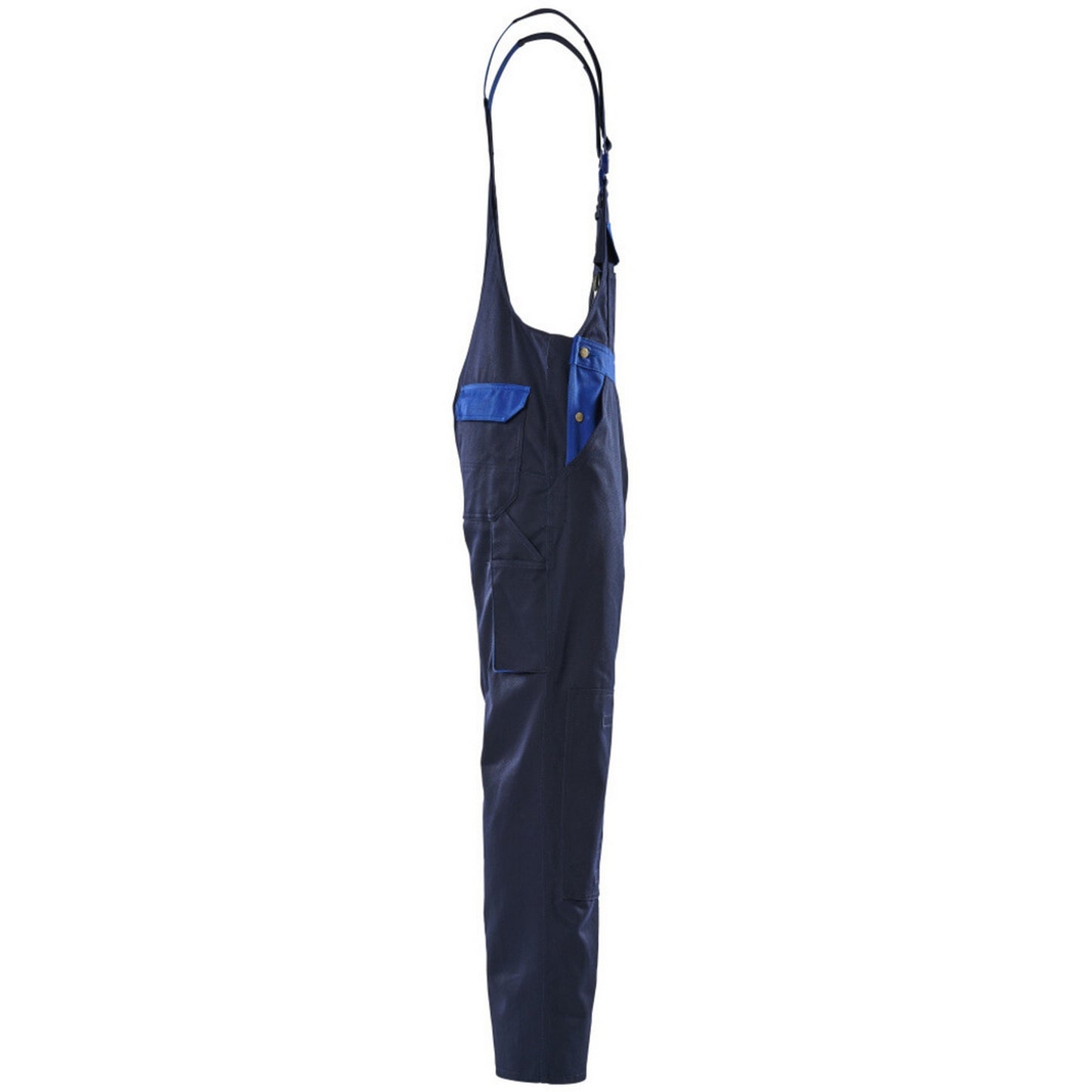 Navy-Royal Blue - Side - Mascot Mens Monza Knee Pad Pockets Bib And Brace Overall