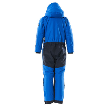 Azure Blue-Dark Navy - Back - Mascot Childrens-Kids Accelerate Snowsuit