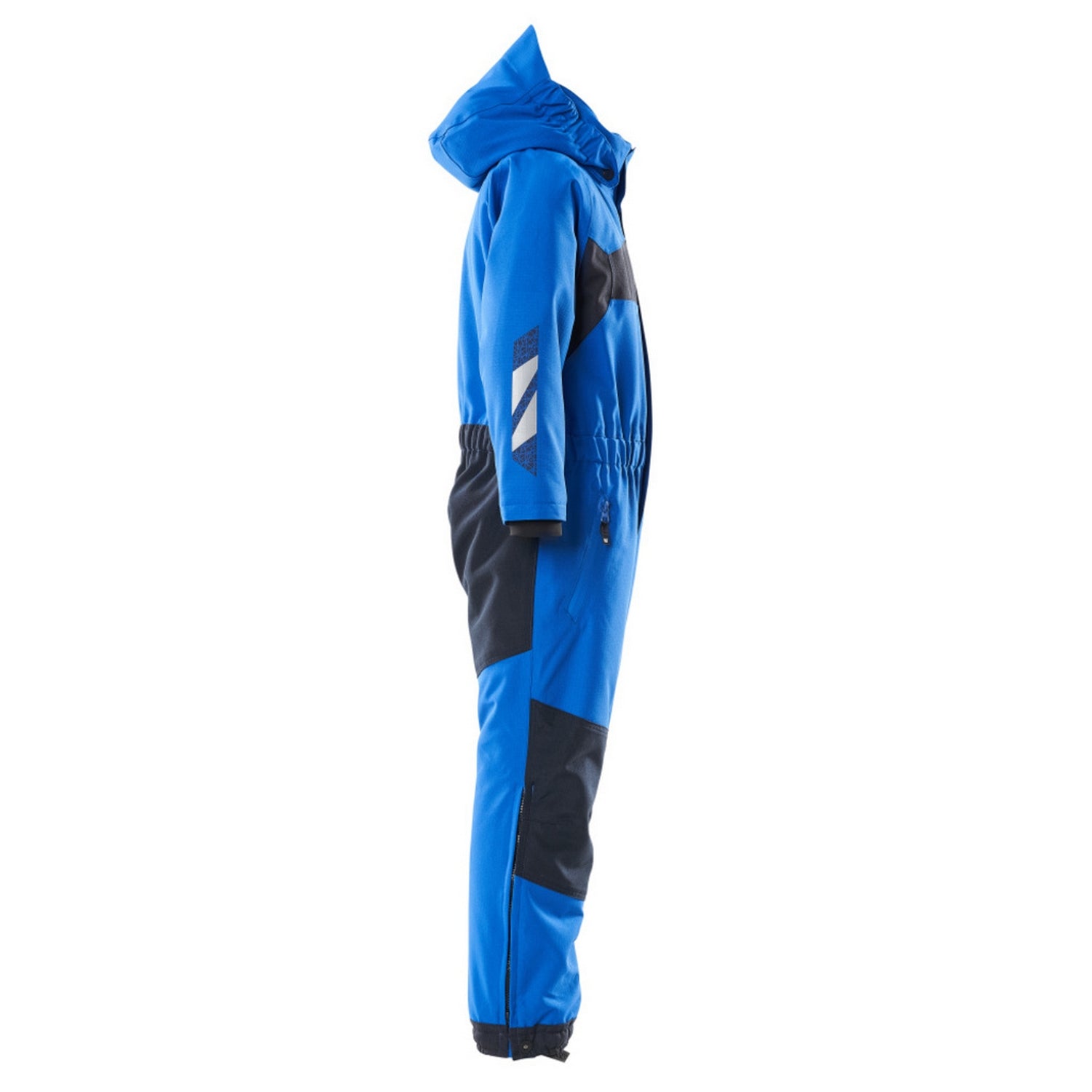 Azure Blue-Dark Navy - Side - Mascot Childrens-Kids Accelerate Snowsuit