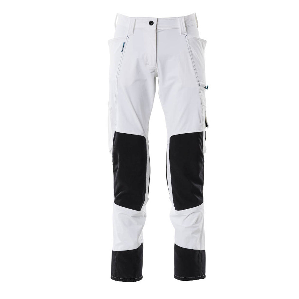 White - Front - Mascot Womens-Ladies Advanced Work Trousers