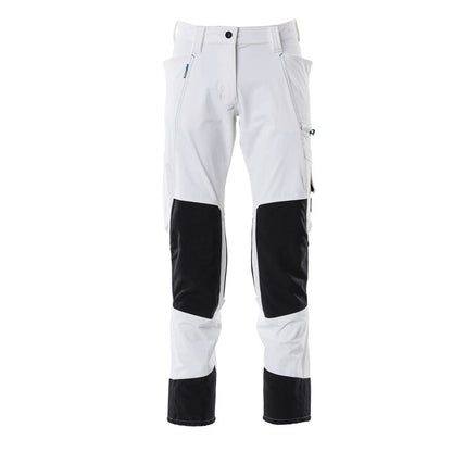 White - Front - Mascot Womens-Ladies Advanced Work Trousers