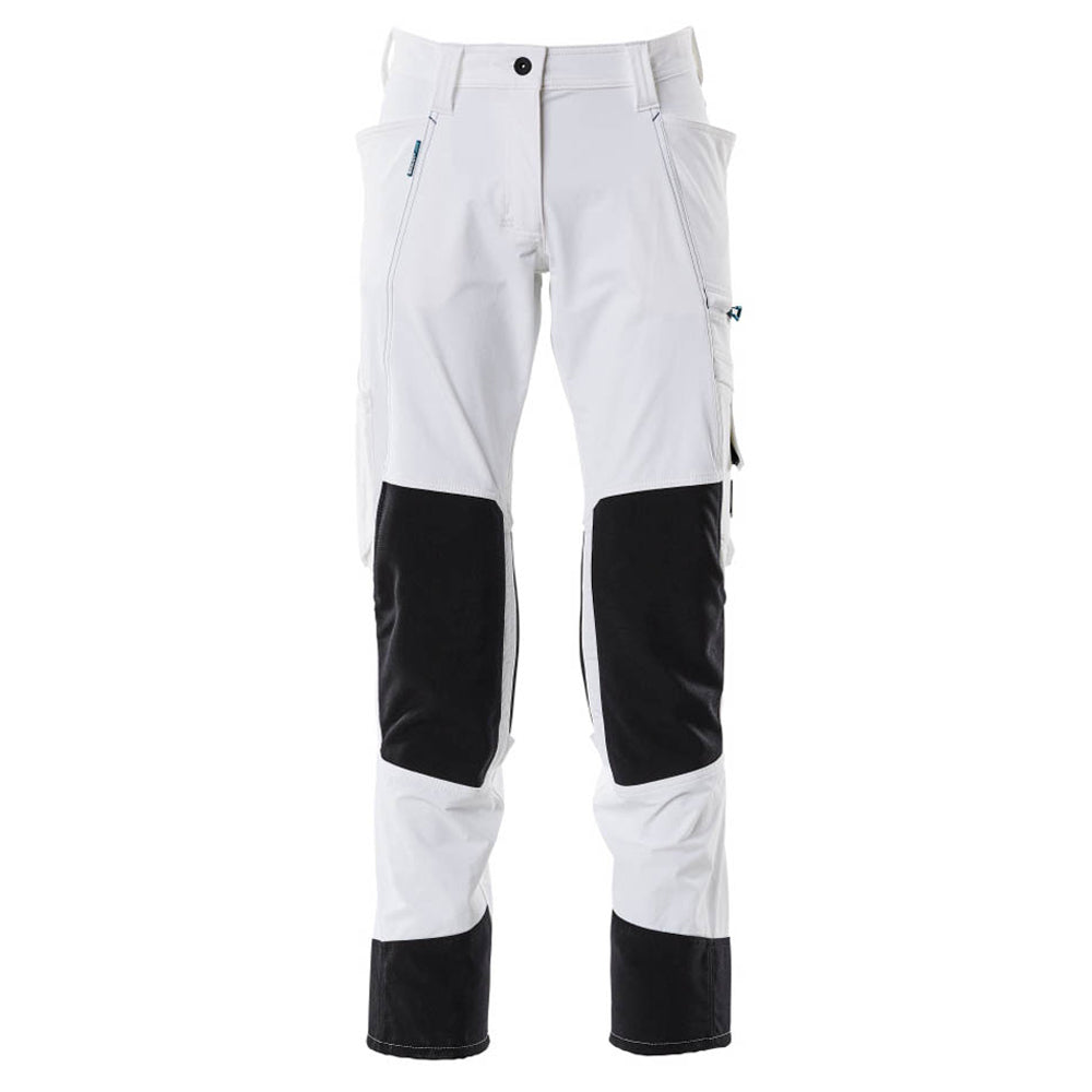 White - Front - Mascot Womens-Ladies Advanced Work Trousers