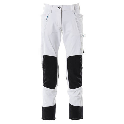 White - Front - Mascot Womens-Ladies Advanced Work Trousers