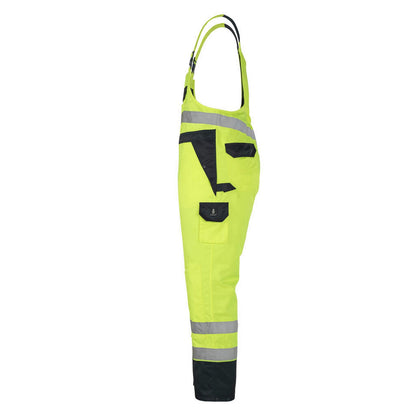Hi Vis Yellow-Navy - Lifestyle - Mascot Mens Safe Image Mascotex Bib And Brace Trouser