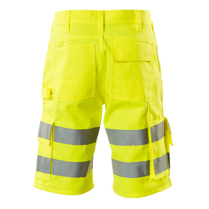 Hi Vis Yellow - Back - Mascot Mens Pisa Safety Classic Shorts