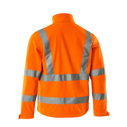 Hi Vis Orange - Back - Mascot Mens Calgary Safe Arctic Hi-Vis Soft Shell Jacket