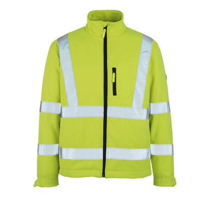 Hi Vis Yellow - Front - Mascot Mens Calgary Safe Arctic Hi-Vis Soft Shell Jacket