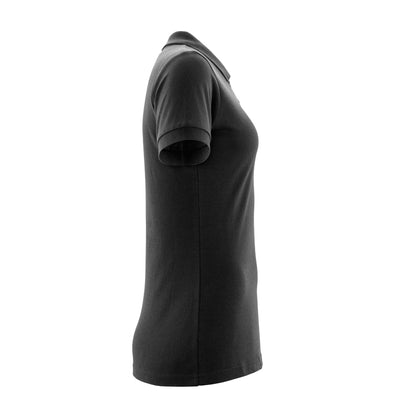 Deep Black - Side - Mascot Womens-Ladies Crossover Plain Polo Shirt