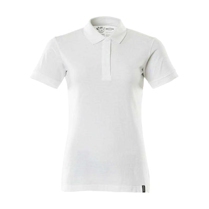 White - Front - Mascot Womens-Ladies Crossover Plain Polo Shirt