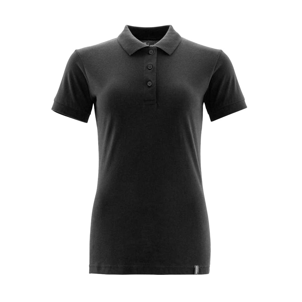 Deep Black - Front - Mascot Womens-Ladies Crossover Plain Polo Shirt