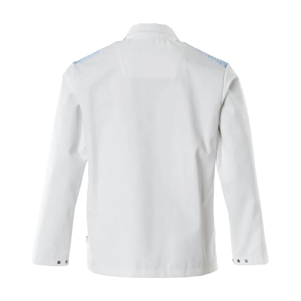 White-Azure Blue - Back - Mascot Mens Food & Care Chef Jacket