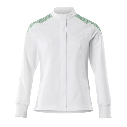 White-Grass Green - Front - Mascot Womens-Ladies Food & Care Chef Jacket